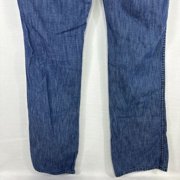 Rich & Skinny Jeans Womens 28 Blue Bootcut Mid Rise Denim Button Fly Flap Pocket - Picture 13 of 13